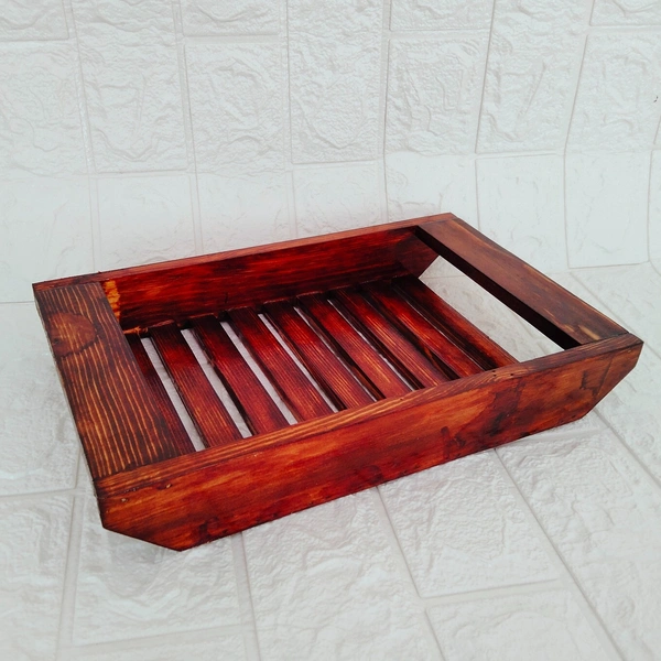 Pinewood Serving Tray Walnut polish