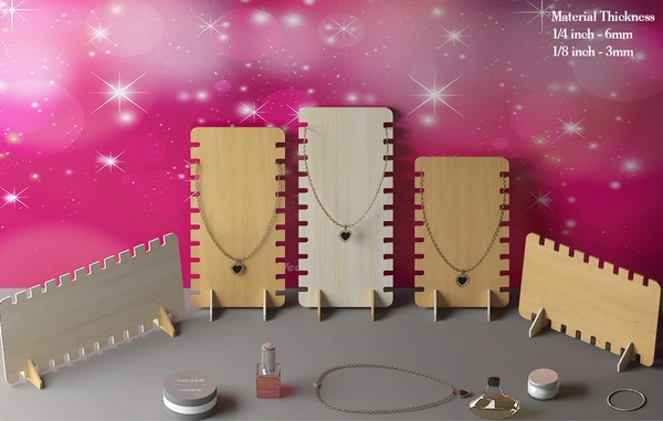 Necklace stand hanging display made of 4mm Premium MDF - Set of 5