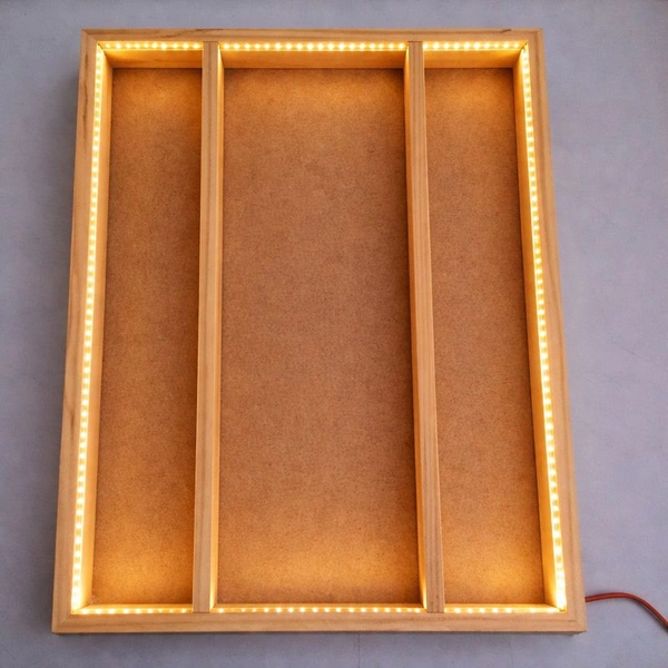 Pinewood Frame 4 Side LED Lights  + Base MDF Varmala Preservation 