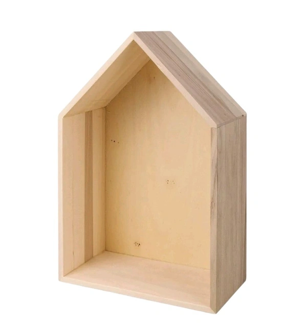 Pinewood Hut Shaped Shadow Box