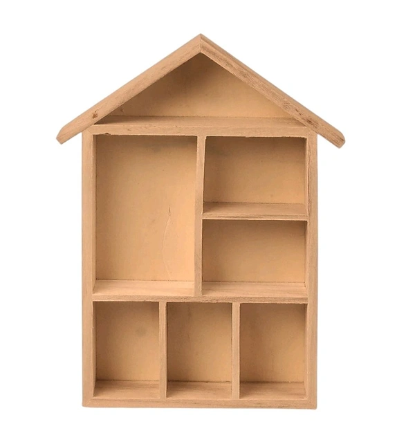 Home Shaped Shadow Box With Partition 