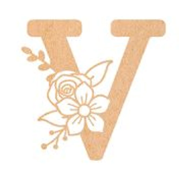 Floral Monogram R-V