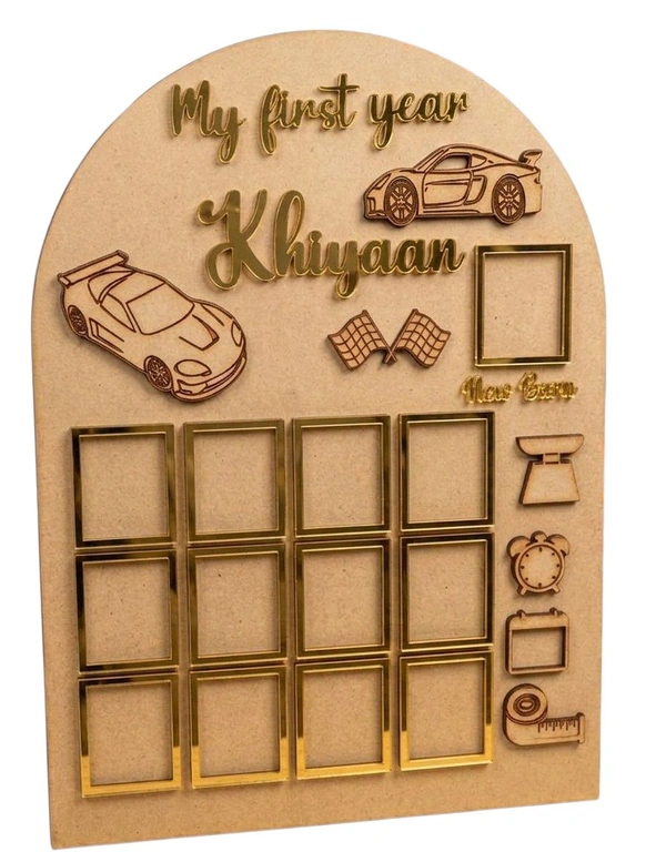 Baby Birthday Frame With 13 Photo - Black, 18 * 13 inches