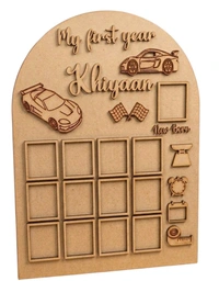 Baby Birthday Frame With 13 Photo - Black, 18 * 13 inches