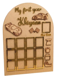 Baby Birthday Frame With 13 Photo - MDF, 24 * 18 inches