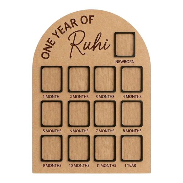 Baby Birthday Frame With 13 Photo - Black, 18 * 13 inches