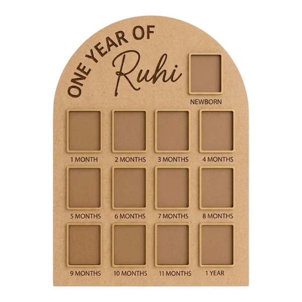 Baby Birthday Frame With 13 Photo - MDF, 18 * 13 inches
