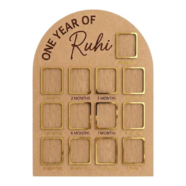 Baby Birthday Frame With 13 Photo - MDF, 18 * 13 inches