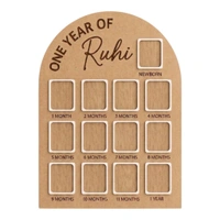 Baby Birthday Frame With 13 Photo - MDF, 18 * 13 inches