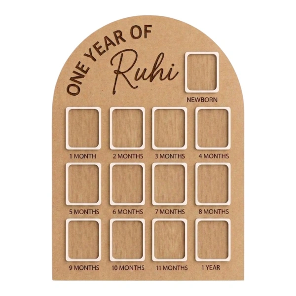 Baby Birthday Frame With 13 Photo - MDF, 18 * 13 inches