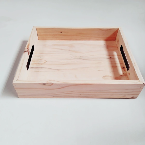 Pinewood Tray / Hamper Flat Handle