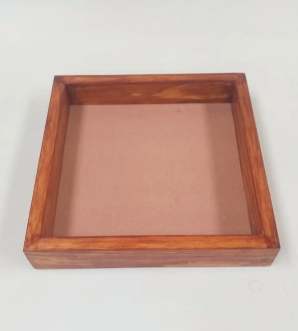 Wooden Floating frame Walnut Finish - Pinewood With MDF Base