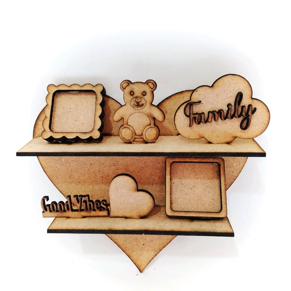 Miniature Shelf - Heart - Good Vibes & Teddy Bear 