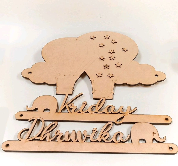 Hot Air Balloon Themed Name Board