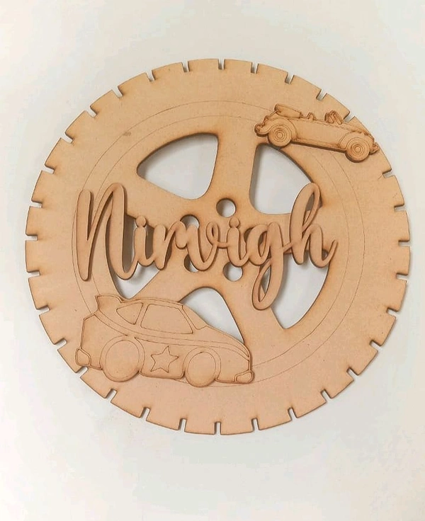Car Wheel Themed Kids Name board
