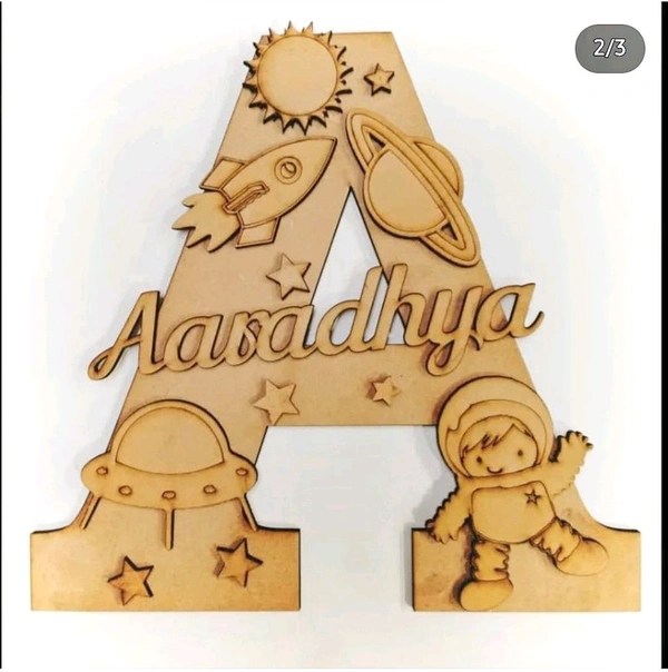 Space Theme Kids Monogram Name Board 