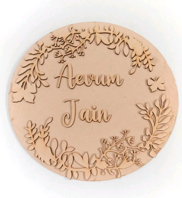 Floral Wreath Name Board 