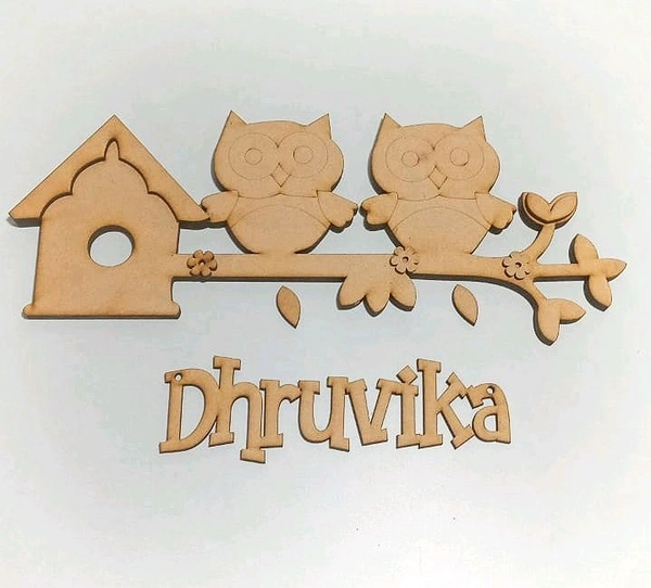 Cute Owl Hanging Name Board