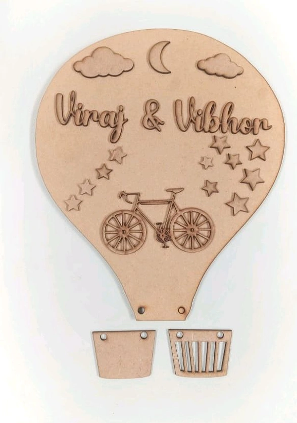 Hot Air Balloon Kids Name Board