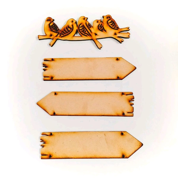 Bird And Plank Name Board Wall Decor