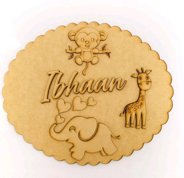 Jungle Animal Kingdom Kids Name Board 