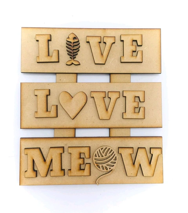 Live Love Meow Cat Pet Wall Decor 