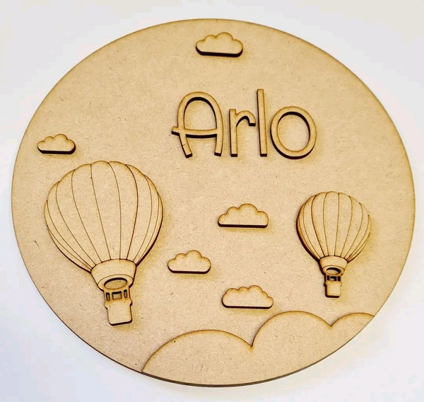 Hot Air Balloon Theme Kids Name Board 
