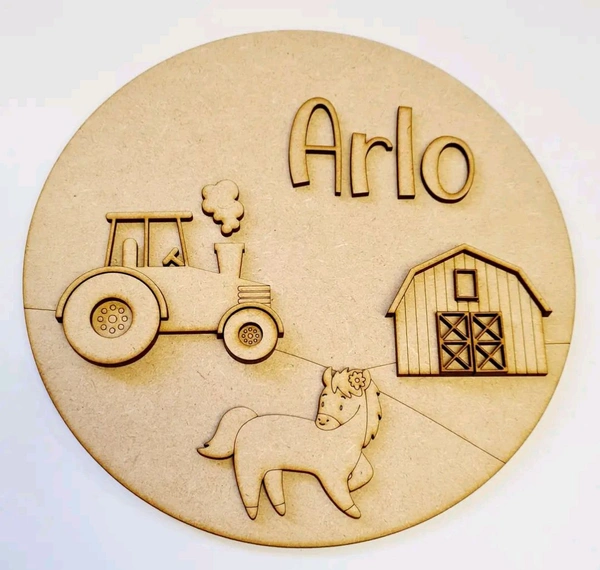 FarmHouse & Unicorn Theme Kids Name Board