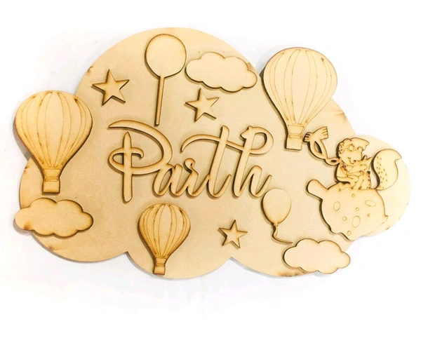 Cloud Theme Kids Name Board