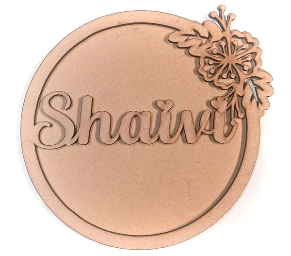 Double Layer Floral Design Name Board