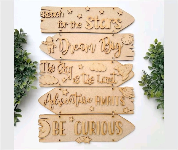 Sentiment Plank Wall Decor Reach For The Stars