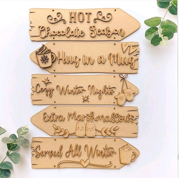 Sentiment Plank Wall Decor Hot Chocolate 