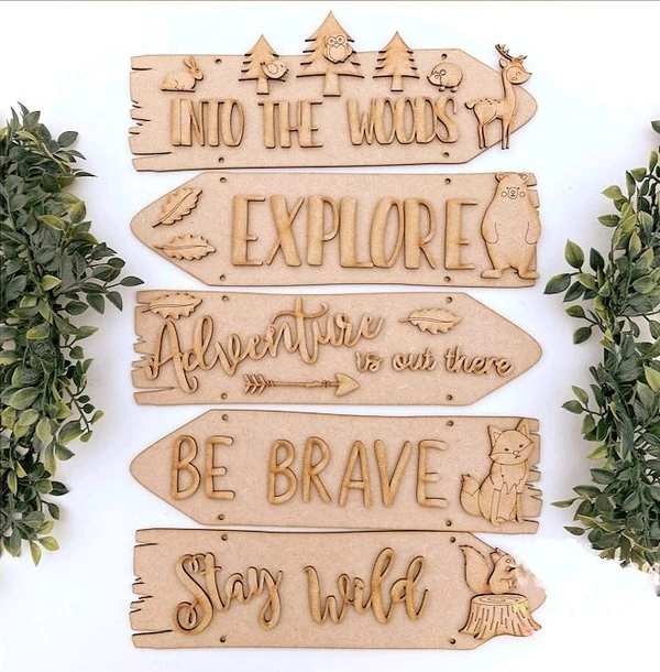 Sentiment Plank Wall Decor Adventure Into The Woods