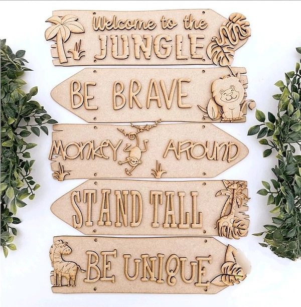 Sentiment Plank Wall Decor Jungle And Adventure 