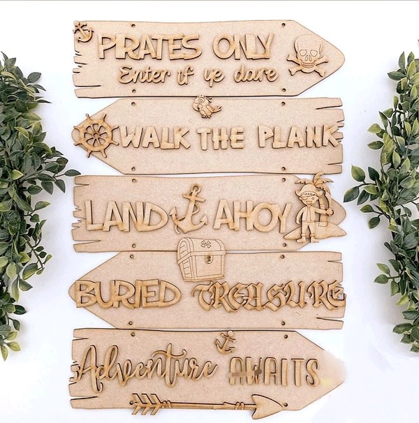 Sentiment Plank Wall Decor Pirates Adventure 