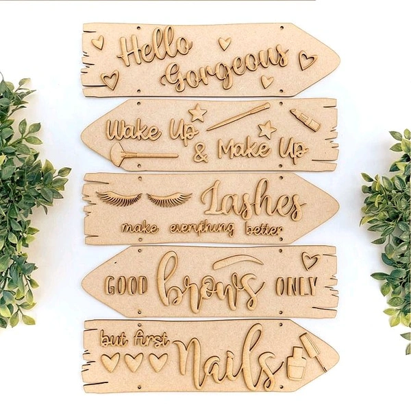 Sentiment Plank Wall Decor Make Up Girl