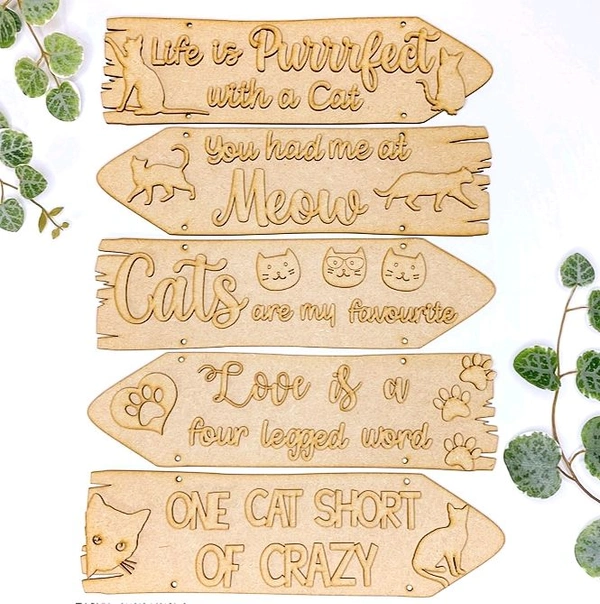 Sentiment Plank Wall Decor Life Is Good With CAT