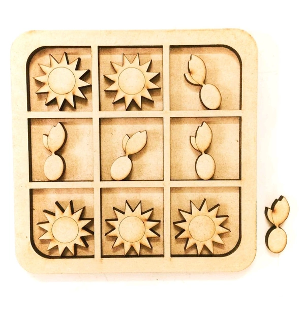 Tic Tac Toe Board Game Flower & Seed 