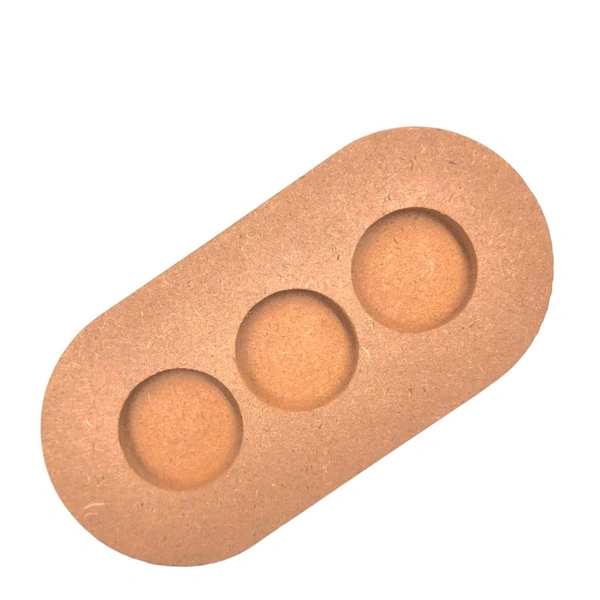 Oval Candle Holder - 3 Holes 