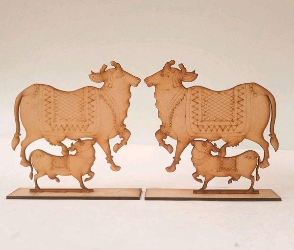 Standing Pichwai Cow And Calf