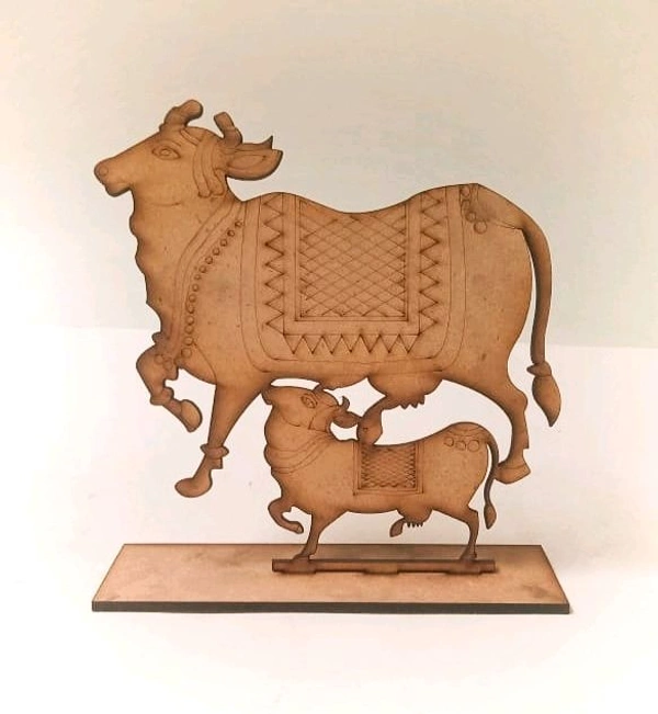 Standing Pichwai Cow And Calf