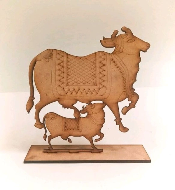 Standing Pichwai Cow And Calf