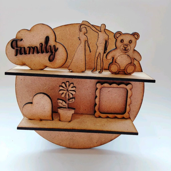 Miniature Shelf - Round - Teddy Bear Couple 