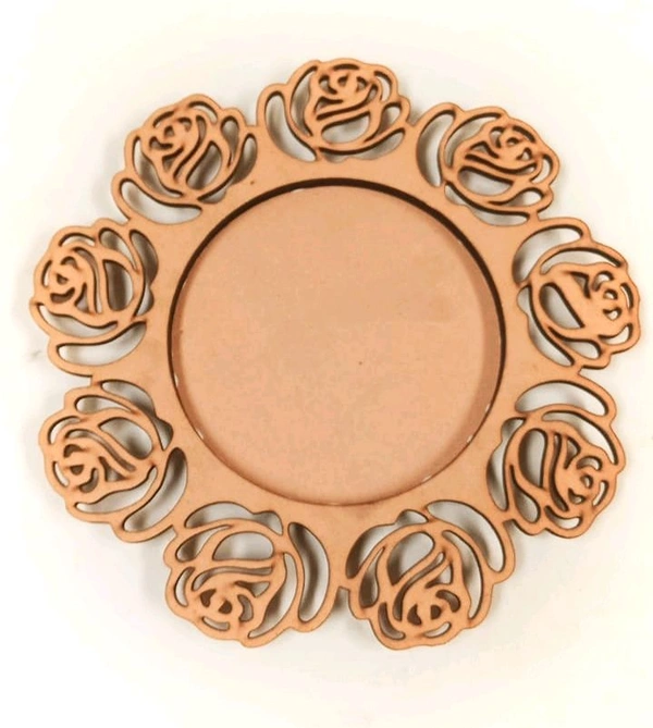Pooja Thali Rose Laser Cut 
