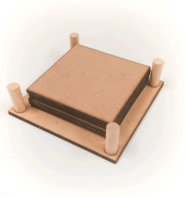 Square Coaster Set With Stand
