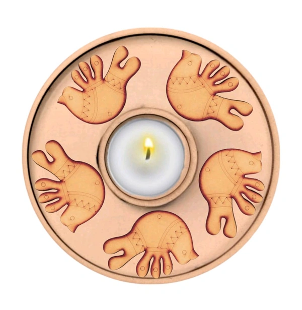 Layer Tea Light Candle Holder - Madhubani Bird