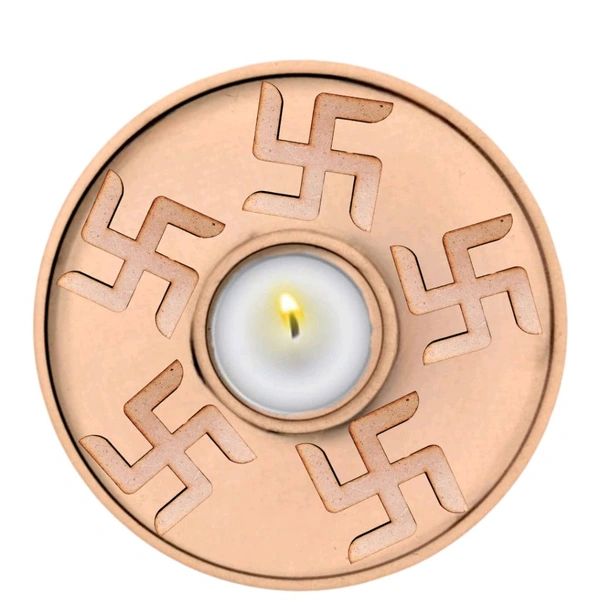 Layer Tea Light Candle Holder - Swastik