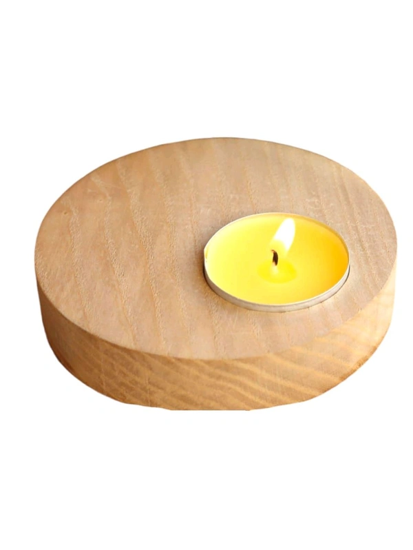 Wooden Tea Light Holder - Round