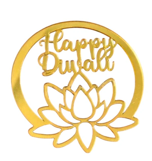 Golden Acrylic Happy Diwali Cutout