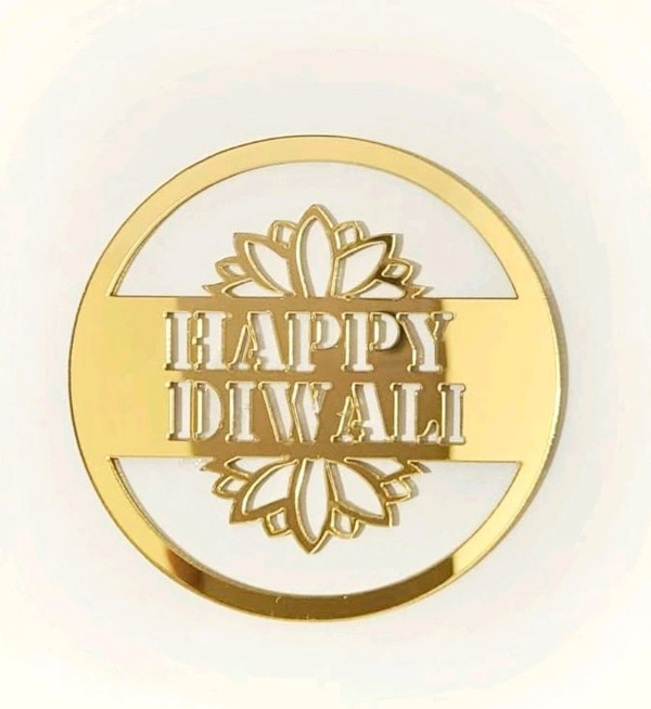 Golden Acrylic Happy Diwali Cutout